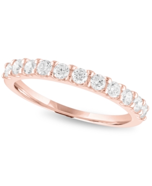 Shop Forever Grown Diamonds Lab-grown Diamond Anniversary Ring (1/2 Ct. T.w.) In Sterling Silver, 14k Gold Over Sterling Silver  In Rose Gold Over Sterling Silver
