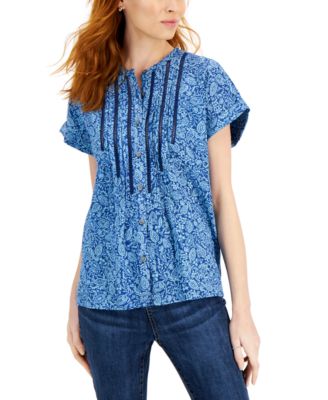 macys floral blouses