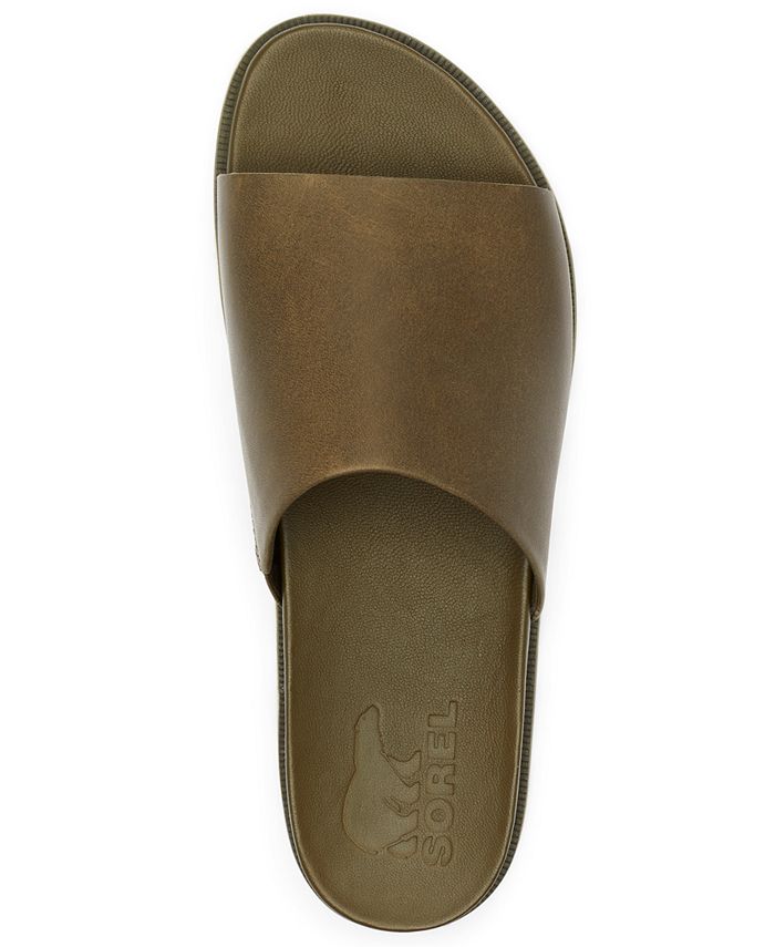 olive green slide sandals