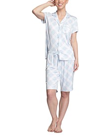 Printed Knit Bermuda Shorts Pajama Set