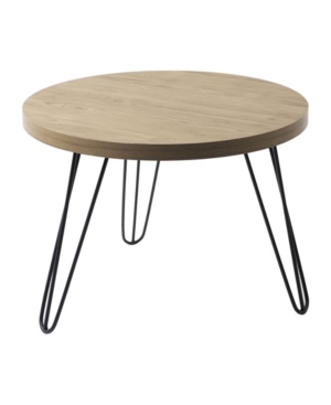Mix Roni Round Laminate Wood Top High End Table In Walnut, Black