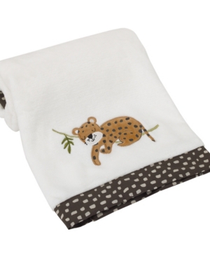 Nojo Jungle Gym Super Soft Baby Blanket With Cheetah Applique Bedding In Gray