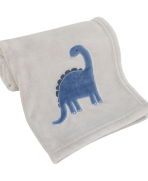 Carter's Dino Adventure Super Soft Coral Fleece Baby Blanket Bedding In Gray