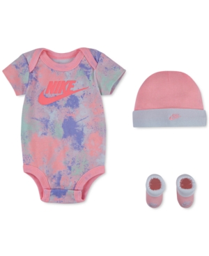 Nike Baby Girls 3-Pc Tie-Dye Bodysuit Hat & Booties Set