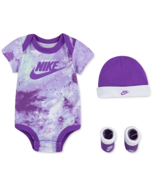 Nike Baby Girls 3-Pc Tie-Dye Bodysuit Hat & Booties Set