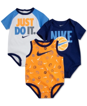 Nike Baby Boys 3-Pc Printed Bodysuits Set
