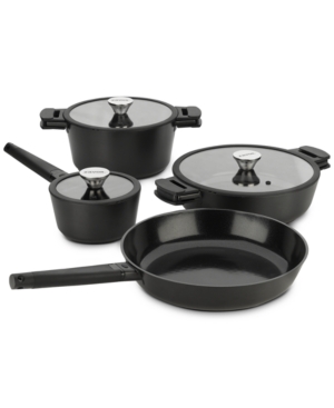 Zavor Noir 7-pc. Cast Aluminum Cookware Set With Removable Handles In Black