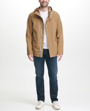 Cole Haan Men's Hooded Rain Jacket In Khaki
