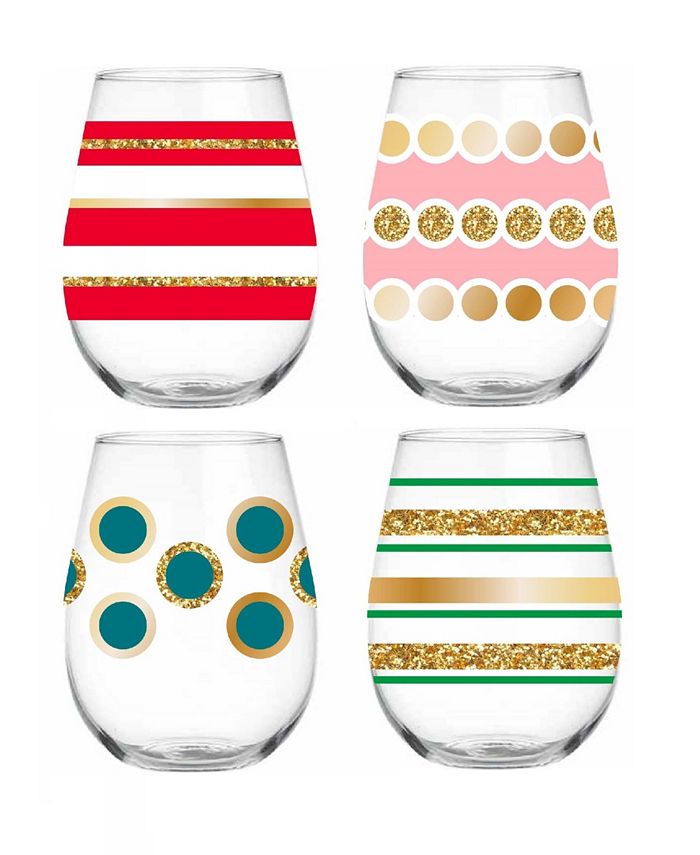 Qualia Glass Whimsical Stemless Everyday Glassware, Set of 4 Macy's