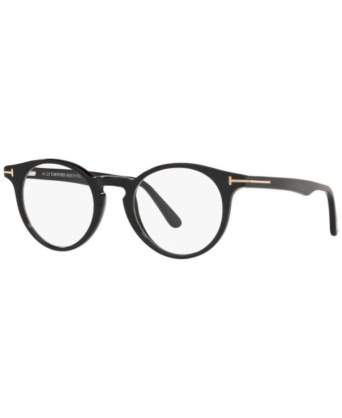 Очки Tom Ford Unisex Round Plastic FT5557-B Eyeglasses, цвет: Чёрный