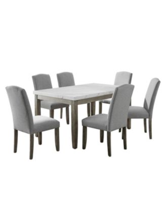 Furniture CLOSEOUT! Emily Marble Dining 7-Pc Set (Rectangular Table & 6 Side Chairs)