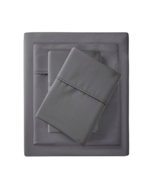 Clean Spaces Allergen Barrier Full 300 Thread Count Cotton Sheet Set, 4 Pieces Bedding In Charcoal