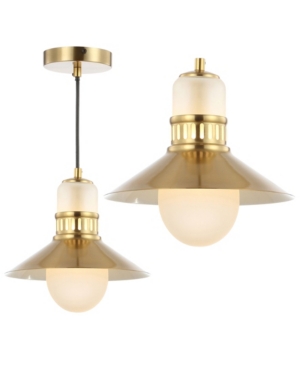 Jonathan Y Colin Adjustable Retro Hurricane Led Pendant In Gold-tone