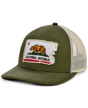 Lids Local Crowns California Torn And Tattered Flag Curved Trucker Cap In Olive