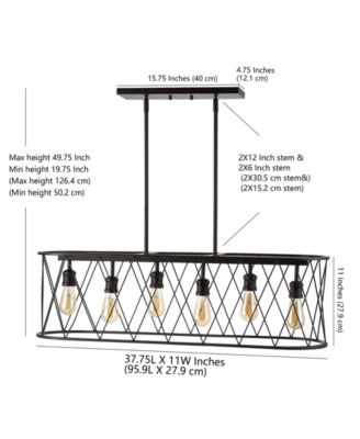 Marion 6-Light Adjustable Iron Farmhouse Rustic LED Dimmable Pendant