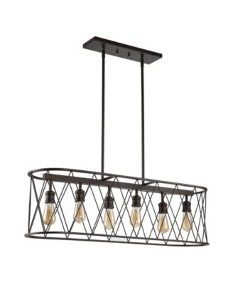 Marion 6-Light Adjustable Iron Farmhouse Rustic LED Dimmable Pendant