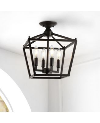Plains Mini Lantern 4-Light Iron Modern Farmhouse LED Flush Mount
