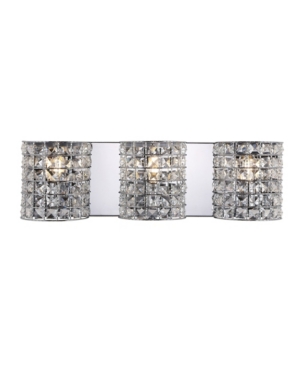 Jonathan Y Clara Deco 3-light Classic Glam Led Vanity Light In Silver-tone