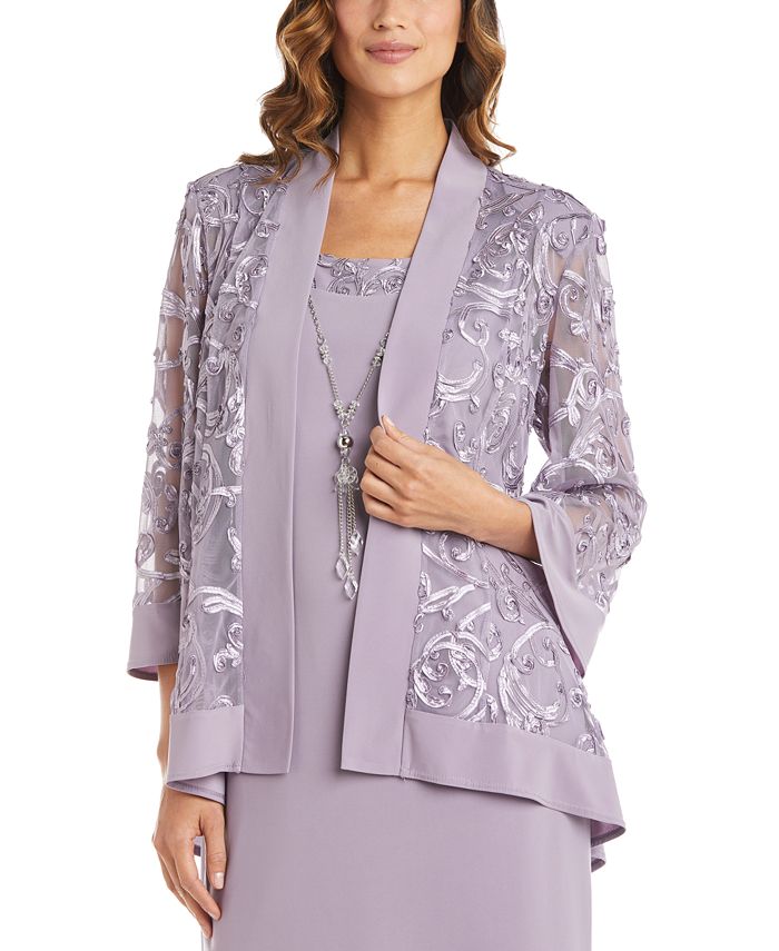 R & M Richards Dress and Soutache Jacket - Macy's