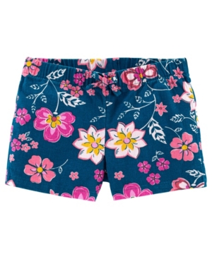 Toddler Girls Floral Pull-On Linen Shorts