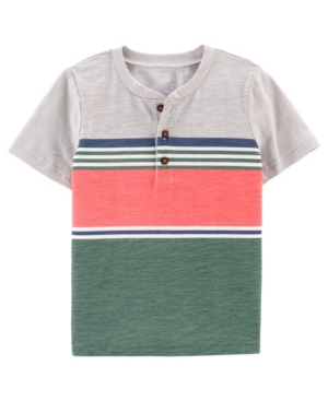 Baby Boys Striped Pique Slob Henley