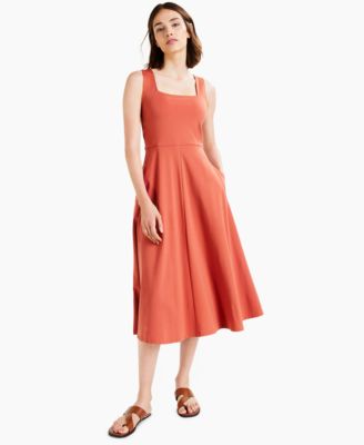 Alfani - Solid Square-Neck Midi Tank Dress