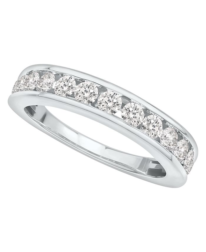Macy's - Certified Diamond 1 ct. t.w. Channel Band in 14K White Gold or Yellow Gold