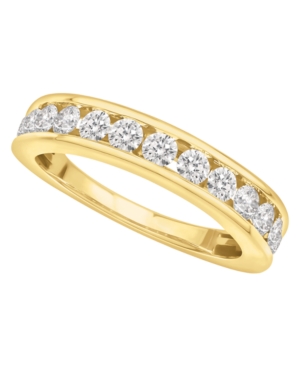 Shop Macy's Certified Diamond Channel Band (1 Ct. T.w.) In 14k White Gold Or Yellow Gold