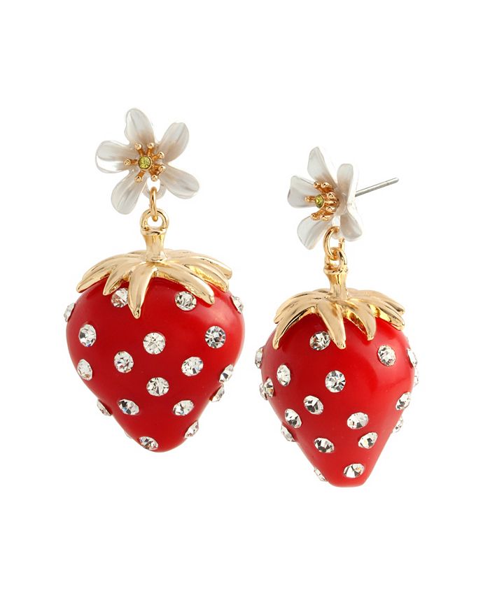 Betsey Johnson Strawberry Drop Earrings - Macy's
