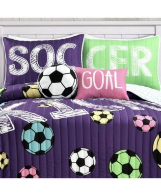 Kids Girls Soccer Kick 5-Pc. Quilt Set, Full/Queen