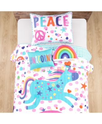 Kids Unicorn Rainbow 4-Pc. Quilt Set, Twin/Twin XL
