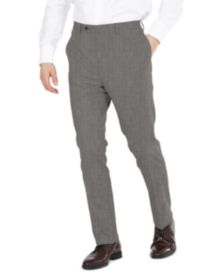 Men's Modern-Fit Performance Stretch Gray Sharkskin Suit Separates Pants