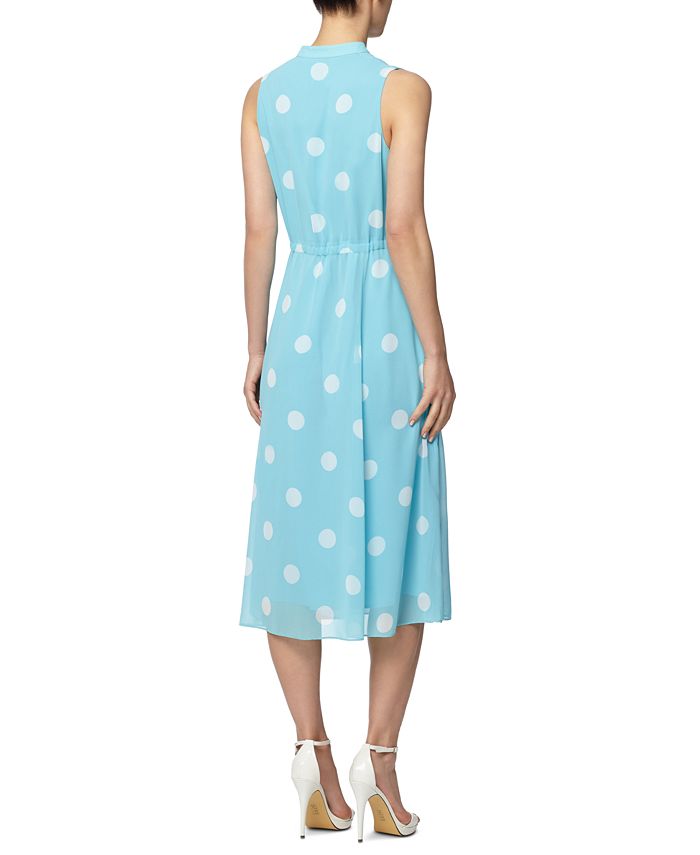 anne klein dot print midi dress