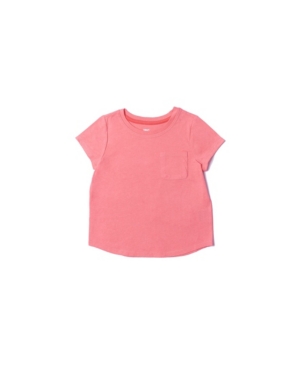 Little Girls Solid Basic Pocket Tee
