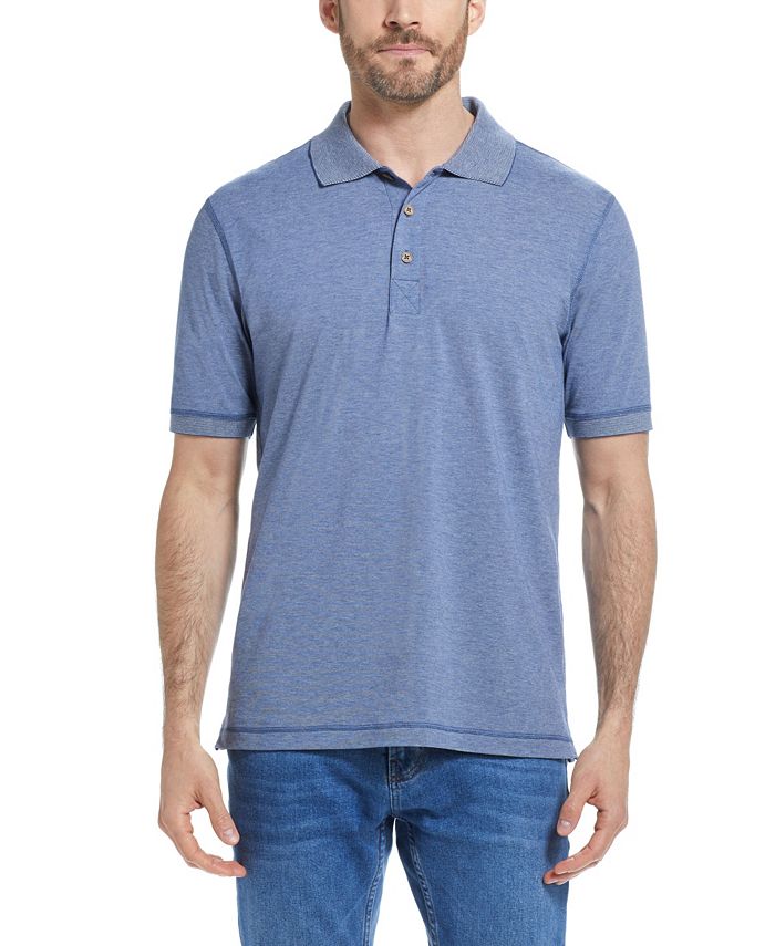 Weatherproof Vintage Men's Short Sleeves Micro Stripe Knit Polo Shirt ...