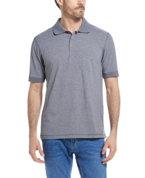 Men's Short Sleeves Micro Stripe Knit Polo Shirt