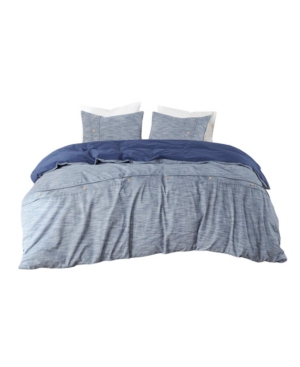 Clean Spaces Closeout!  Dover Full/queen 3 Piece Oversized Duvet Cover Set Bedding In Indigo