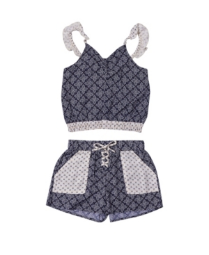 Big Girls Mix Print Short Set