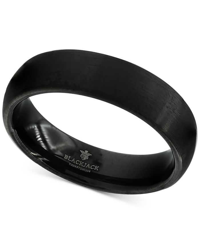 Blackjack Men's Matte Band in Black IonPlated Tungsten Macy's