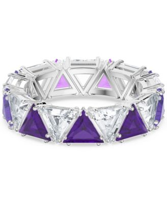 Swarovski - Silver-Tone Crystal Trillion Statement Ring