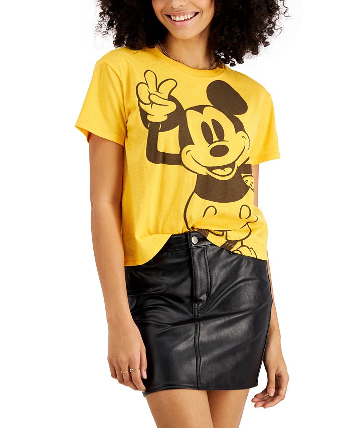 Disney Juniors Mickey Mouse Cropped T Shirt Macy s