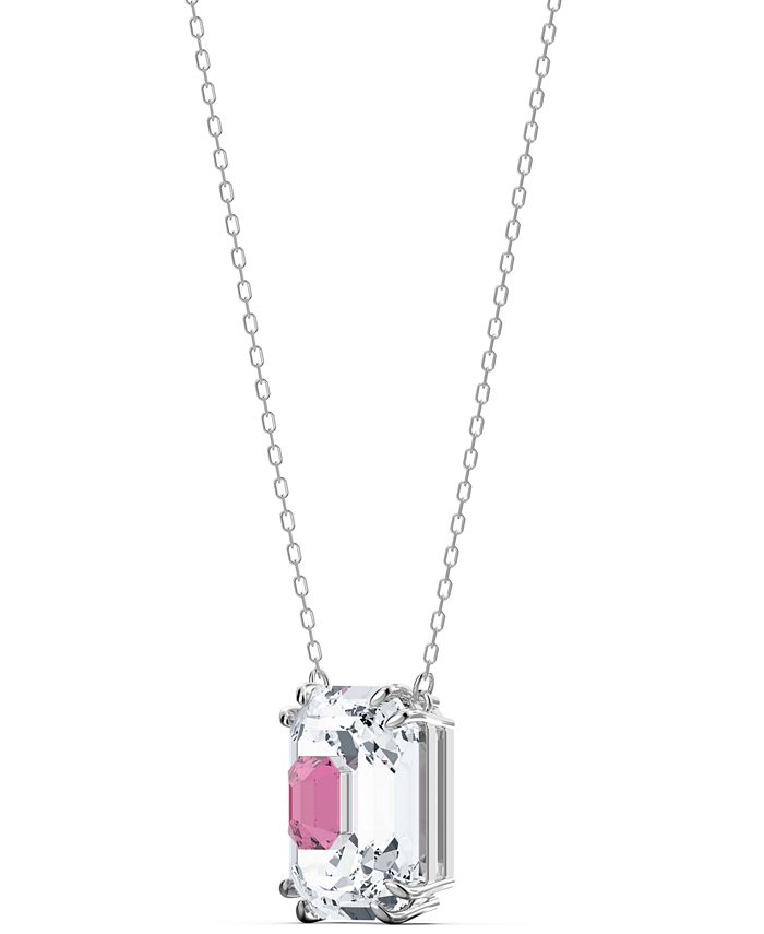 Swarovski - Silver-Tone Crystal 16-1/2" Adjustable Pendant Necklace