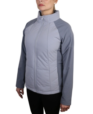 Women's Color Block Lightweight Filled Ripstop Quilted Jacket with Stowaway Hood
