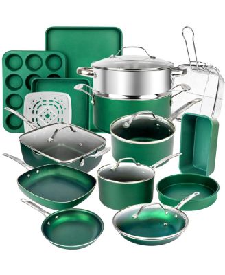 GraniteStone - Granite Stone Diamond Titanium Diamond Infused Nonstick 20-Pc. Complete Cookware & Bakeware Set