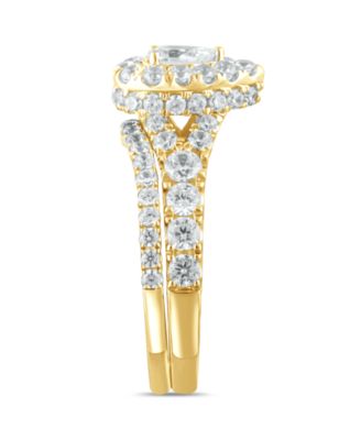 Diamond Pear-Cut Halo Bridal Set (2. ct. t.w.) in 14K White, Yellow or Rose Gold