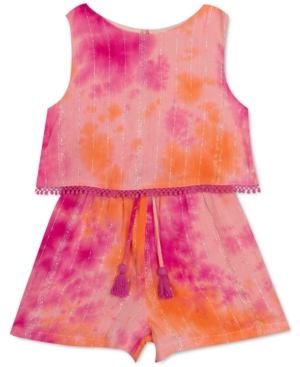 Rare Editions Baby Girls Lurex Tie Dye Popover Romper