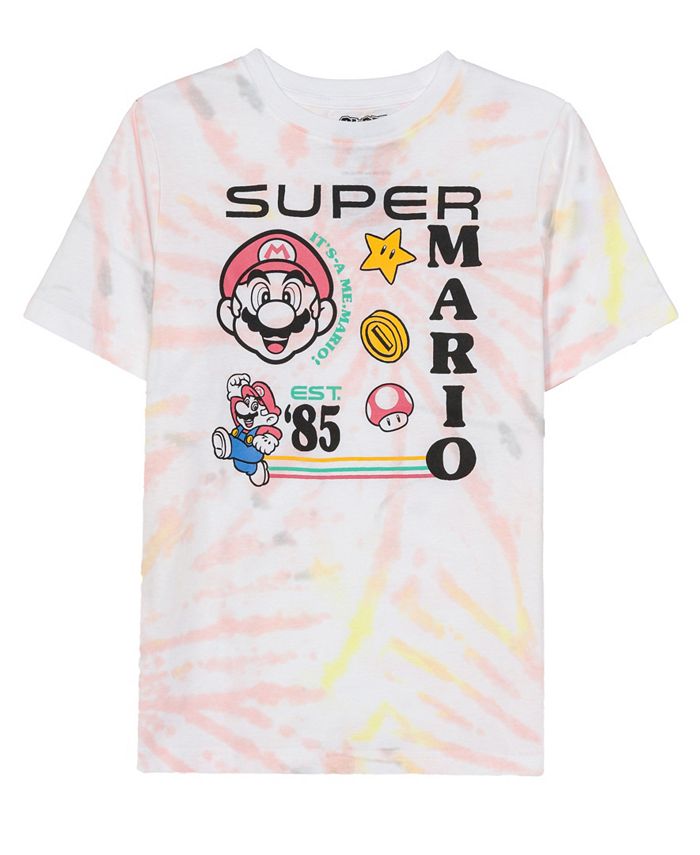 Hybrid Big Boys Super Mario Tie Dye Short Sleeve Graphic T-shirt - Macy's