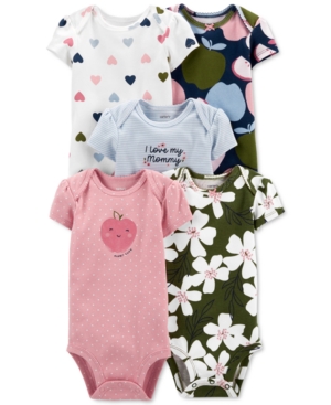 Carter's Baby Girls 5-Pack Short-Sleeve Bodysuits