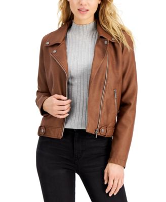 macys womens leather moto jacket