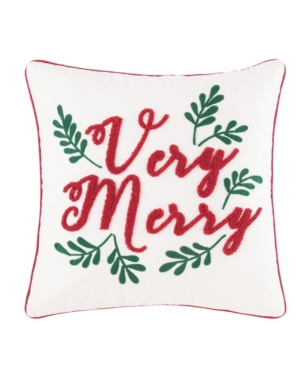 C & F Home Very Merry Pillow, 18" X 18" In Red